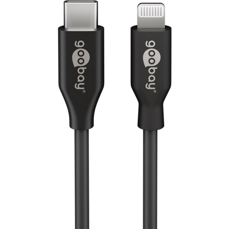 Goobay USB 2.0 Adapterkabel, USB-C Stecker > Lightning Stecker (schwarz, 50cm, PD, Laden mit bis zu 87 Watt)