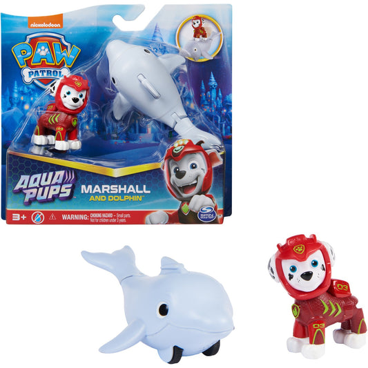 Spinmaster Paw Patrol Aqua Pups - Hero Pups-Set mit Marshall-Welpenfigur und Delfin-Figur