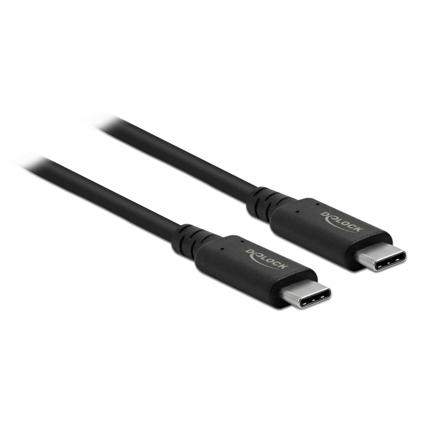 DeLOCK USB4 Gen 3x2 Kabel, USB-C Stecker > USB-C Stecker (schwarz, 0,8 Meter, PD, Laden mit bis zu 100 Watt)