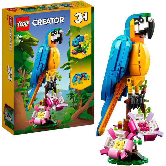 LEGO 31136 Creator 3-in-1 Exotischer Papagei, Konstruktionsspielzeug