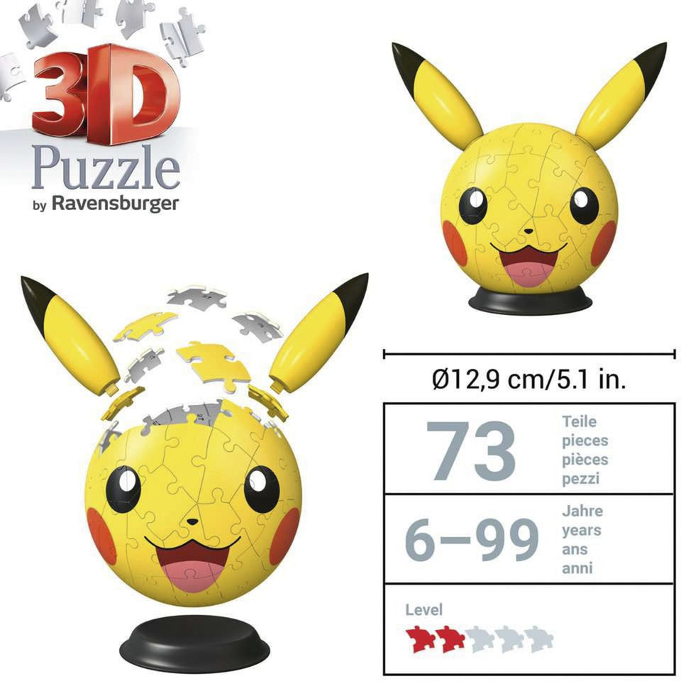 3D Puzzleball Pokémon Pikachu mit Ohren