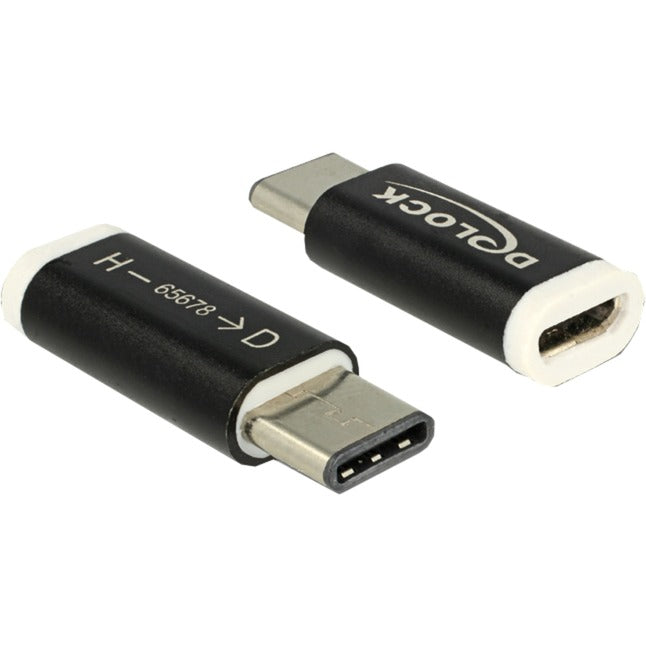 DeLOCK USB 2.0 Adapter, USB-C Stecker > Micro-USB Buchse (schwarz)