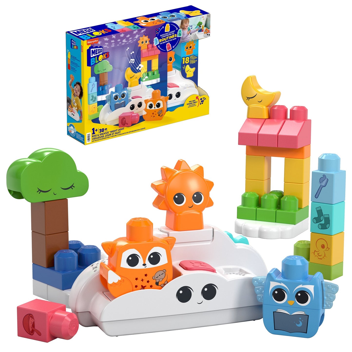 Fisher-Price MEGA BLOKS Schlummerwald-Nachtlicht, Konstruktionsspielzeug