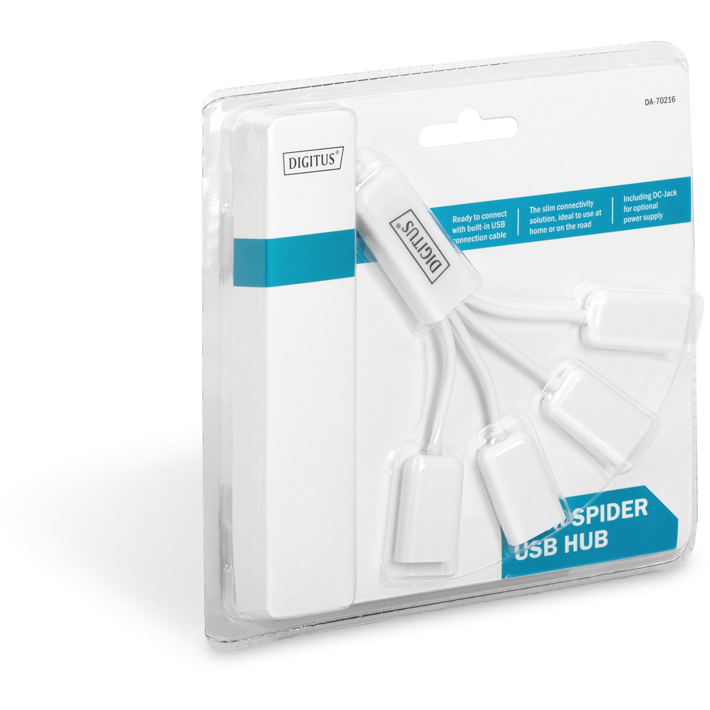 Slim Spider USB-Hub, USB-A 2.0 Stecker > 4x USB-A Buchse
