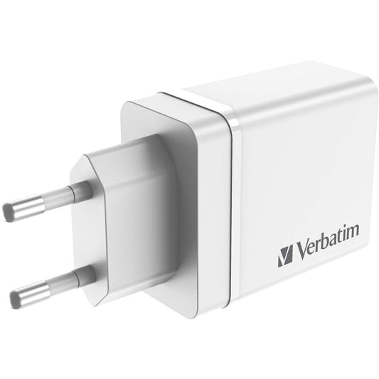 Verbatim Ladegerät 30W, 1x USB-C , 3x USB-A (weiss, PD 3.0, QC 3.0)