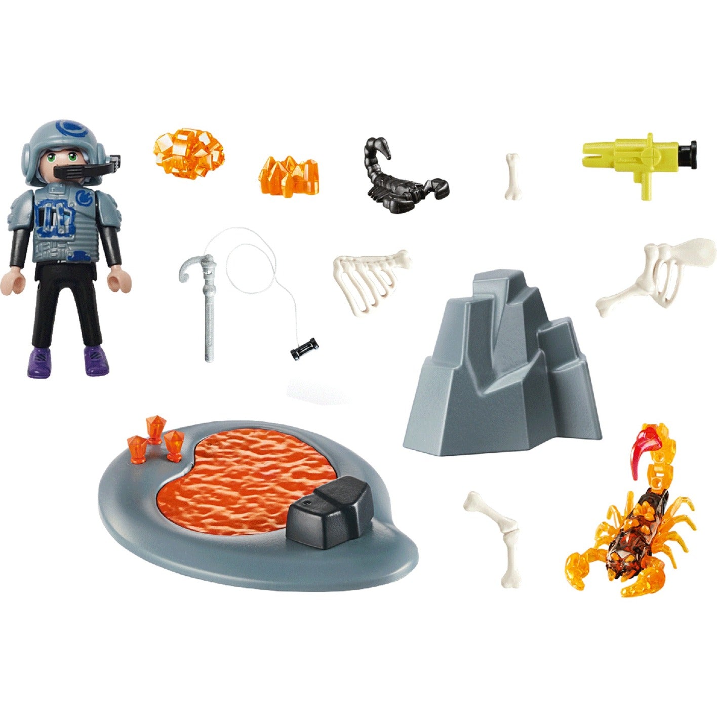 PLAYMOBIL 70909 Dino Rise Starter Pack Kampf gegen den Feuerskorpion, Konstruktionsspielzeug