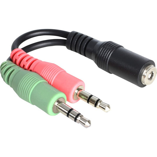 DeLOCK Adapter 3,5mm (Buchse) > 2x3,5mm (Stecker) (schwarz, 12cm)