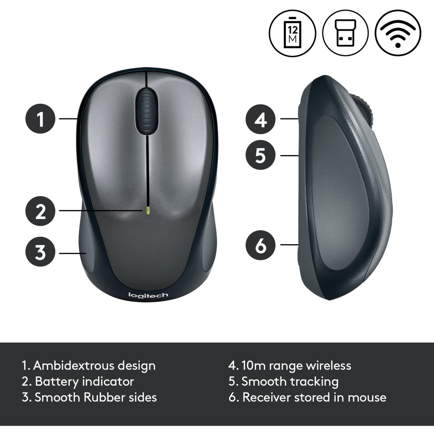 Logitech M235 Wireless (schwarz/grau)