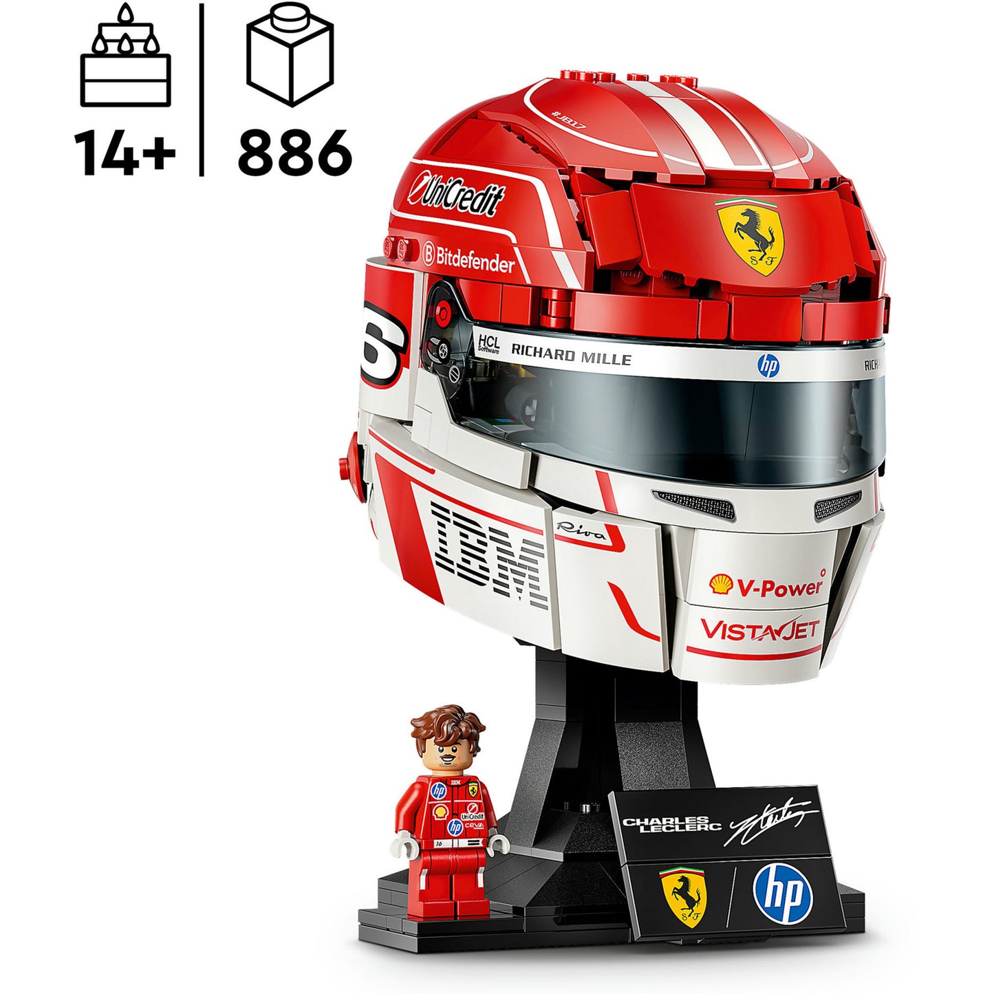 43014 Editions Scuderia Ferrari HP Charles Leclerc Helm, Konstruktionsspielzeug