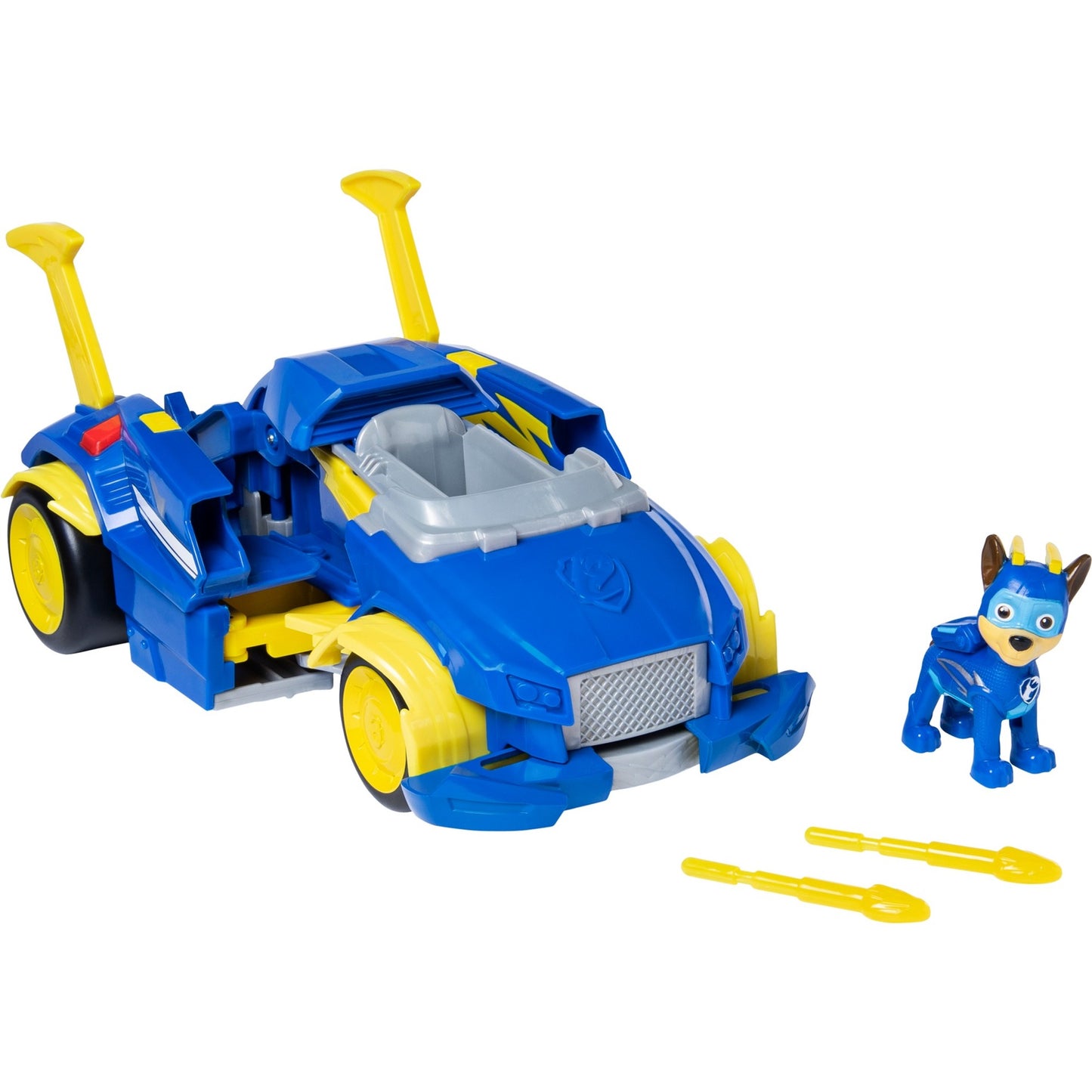 Spin Master Paw Patrol, Mighty Pups Super Paws - Chases Powered Up Fahrzeug, Spielfahrzeug