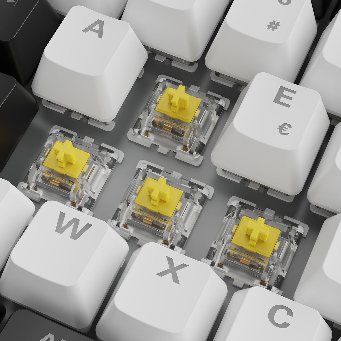 Sharkoon SKILLER SGK50 S3 (weiss, PT-Layout, Gateron Yellow)