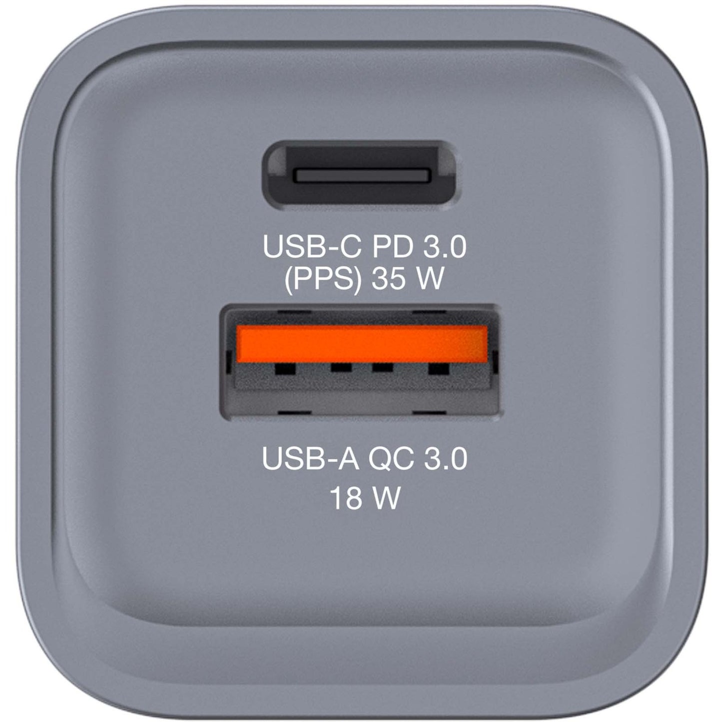 Verbatim GaN-Ladegerät 35W, 1x USB-A , 1x USB-C (grau, PD 3.0, QC 3.0)