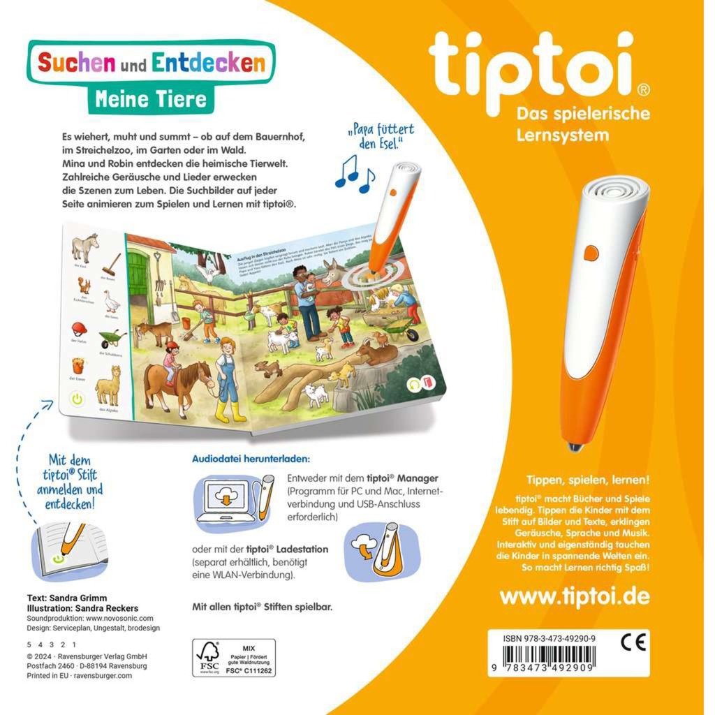 Ravensburger tiptoi Suchen und Entdecken: Meine Tiere