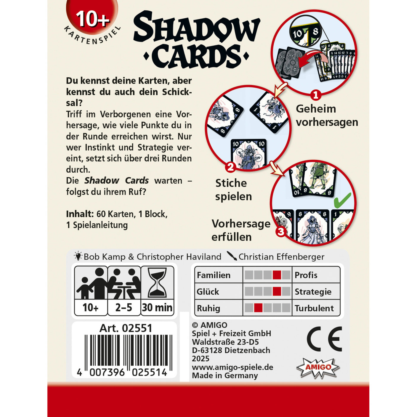 Amigo Shadow Cards, Kartenspiel