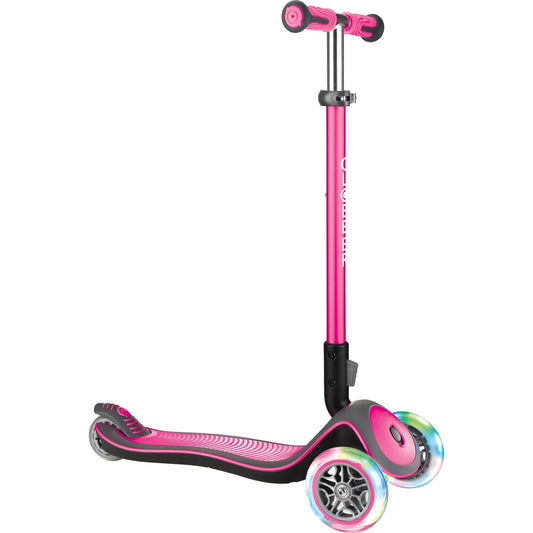 GLOBBER Elite Deluxe mit Leuchtrollen (pink/schwarz)