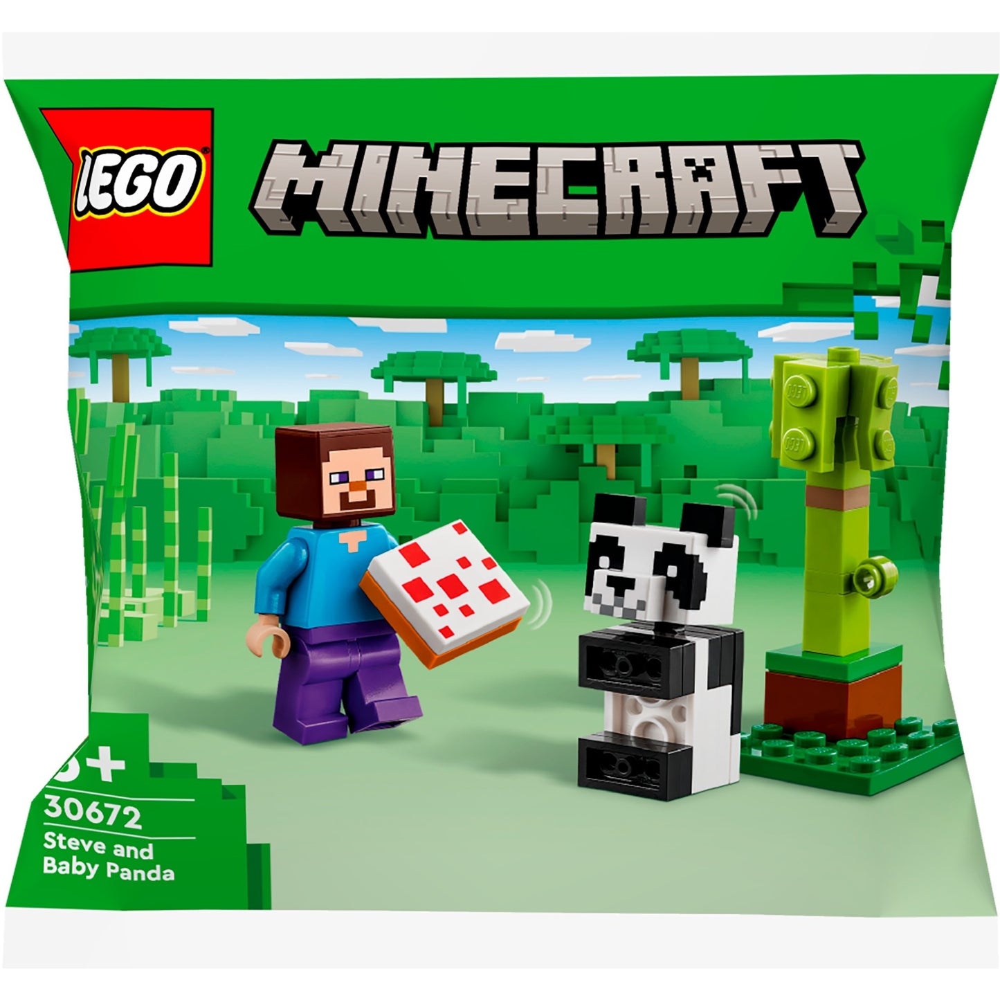 LEGO 30672 Minecraft Steve mit Baby-Panda, Konstruktionsspielzeug