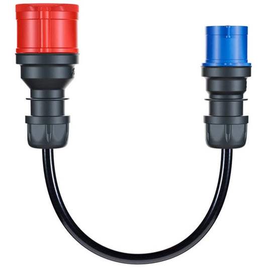 go-e Adapter für Gemini flex 11 kW, CEE rot Drehstrom 16A > CEE blau 16A (schwarz, 30cm)