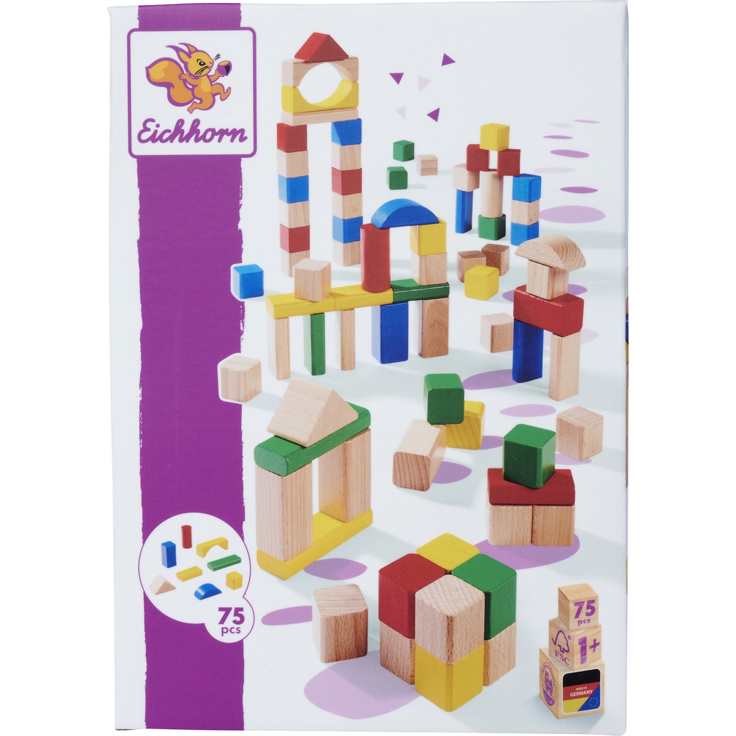 Holzbausteine Bunt/Natur, Konstruktionsspielzeug