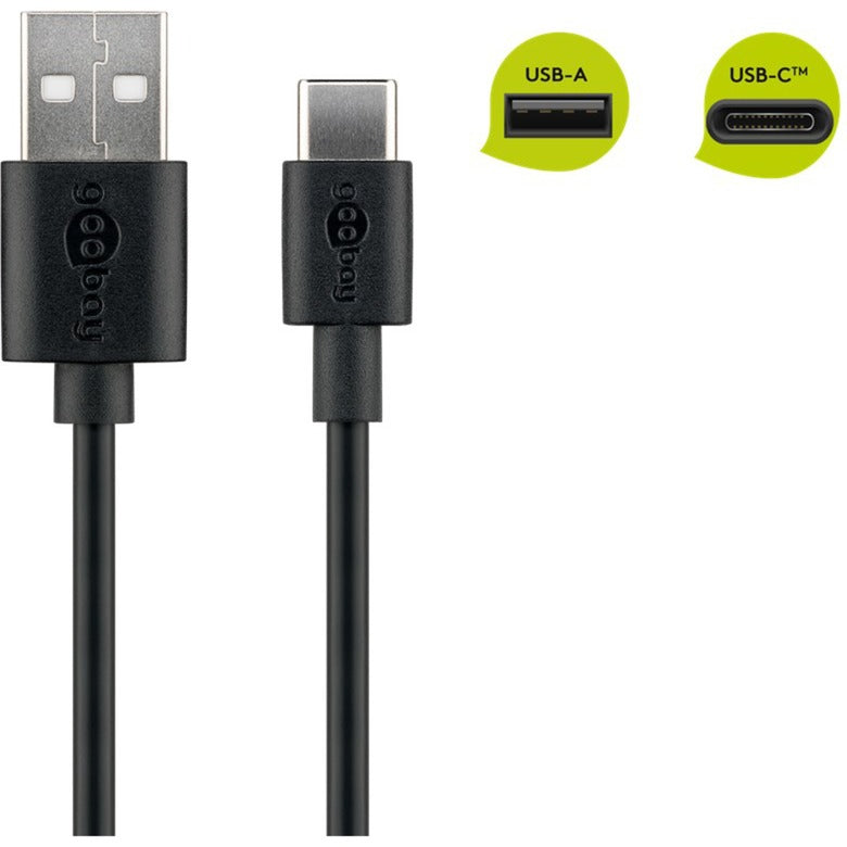 Goobay USB 2.0 Kabel, USB-A Stecker > USB-C Stecker (schwarz, 1 Meter)