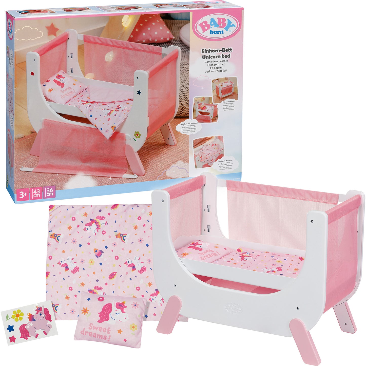 BABY born Beistellbett Einhorn, Puppenzubehör