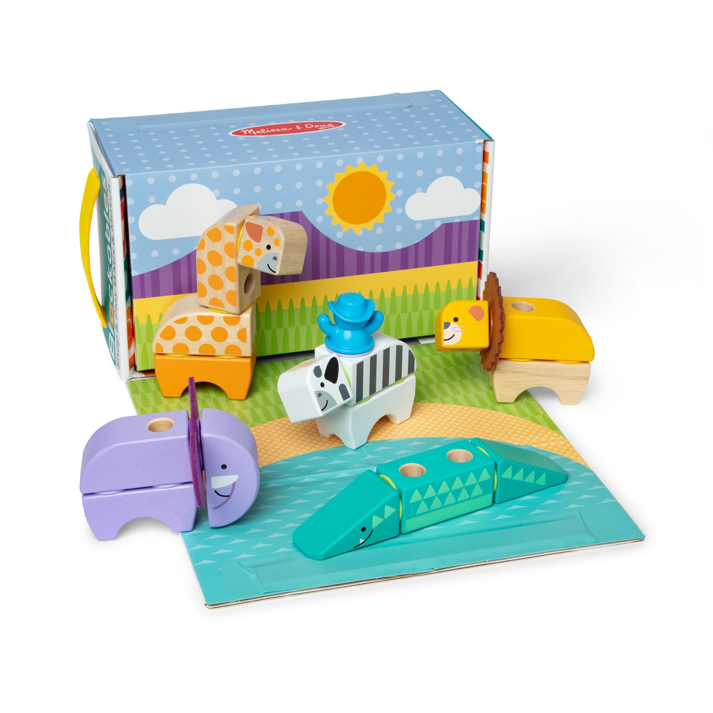 Melissa & Doug - Blockables Safari Spielset, Konstruktionsspielzeug