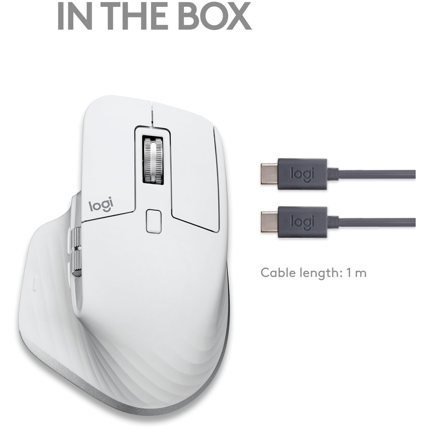 Logitech MX Master 3S für Mac (hellgrau, 7 Tasten, Bluetooth, optimiert für das Apple-Ökosystem)