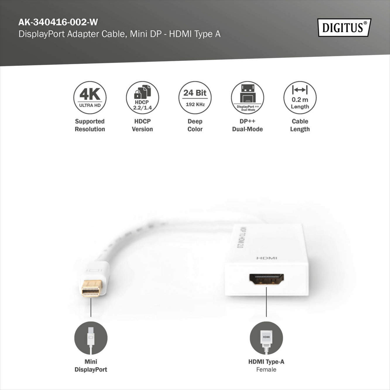Mini DisplayPort auf HDMI Adapter / Konverter