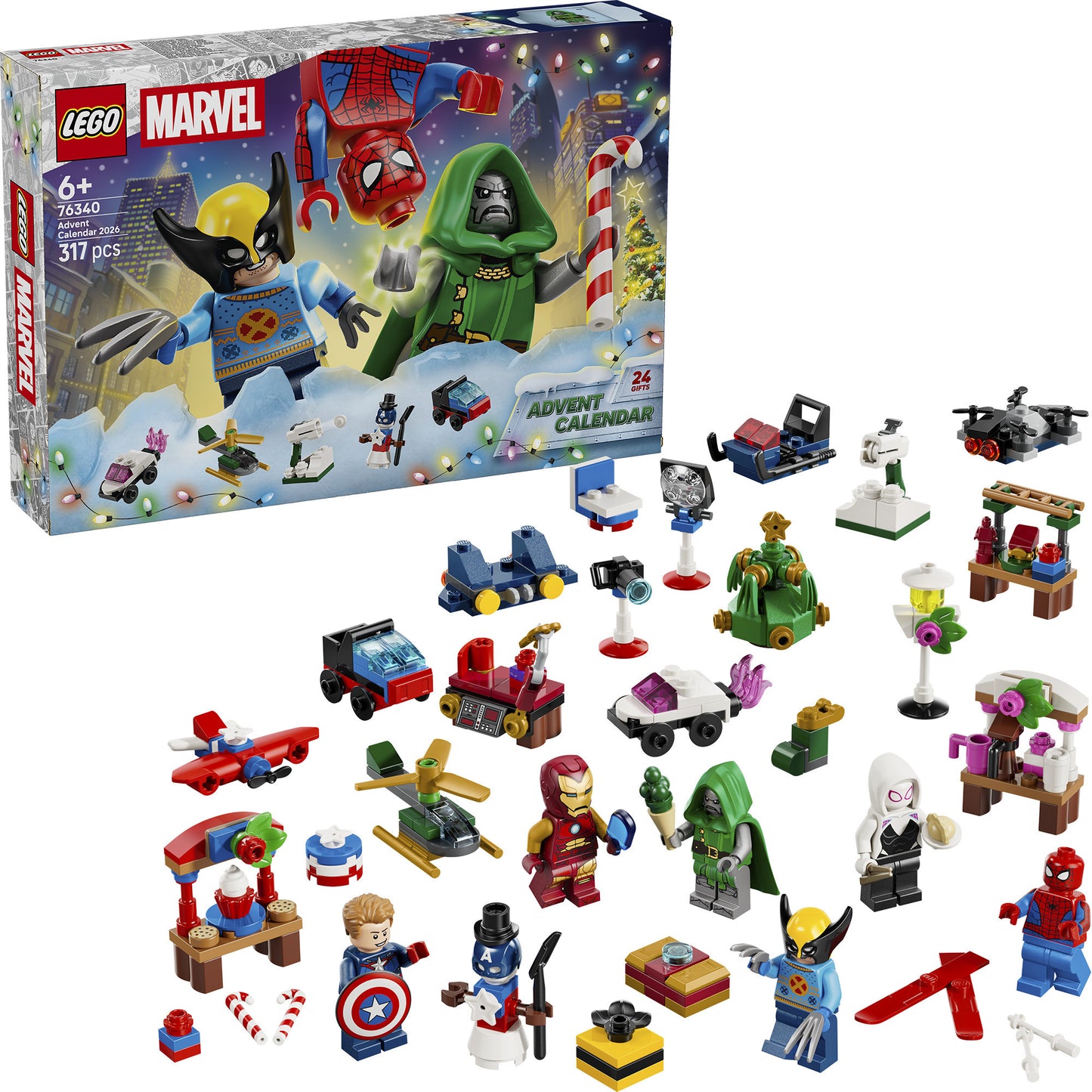 76340 Marvel Super Heroes Adventskalender 2026, Konstruktionsspielzeug