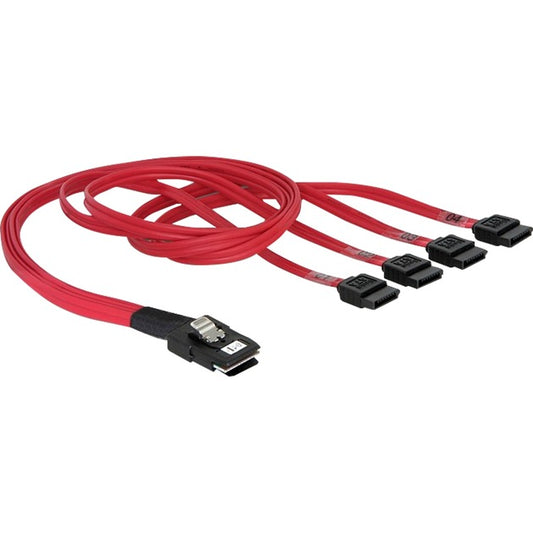 DeLOCK Adapterkabel mini SAS 36 Pin (SFF 8087) > 4x SATA (rot, 50cm)