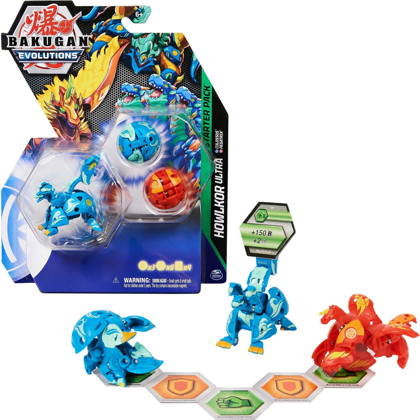 Spin Master Bakugan Evolutions Starter-Pack mit 3 Bakugan, Geschicklichkeitsspiel