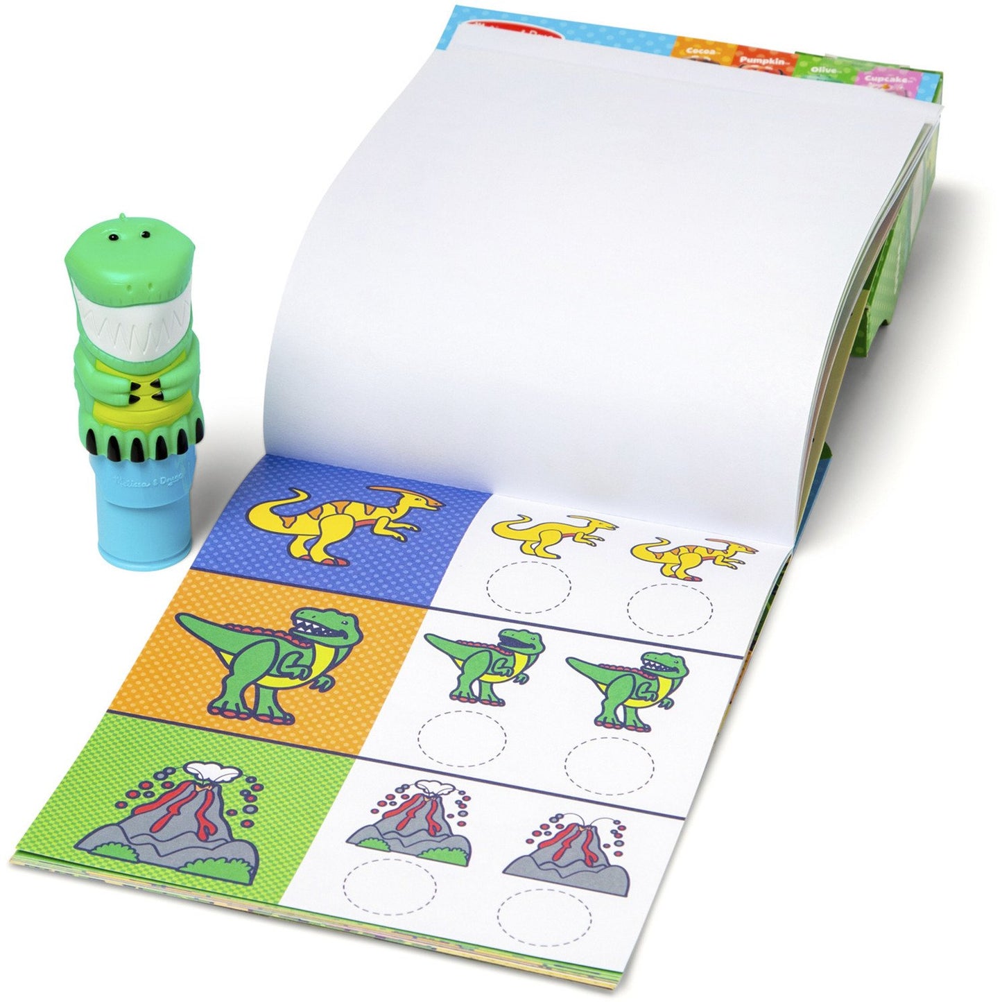 Melissa & Doug - Sticker WOW! Dinosaurier Aufkleberstempel & Block, Basteln