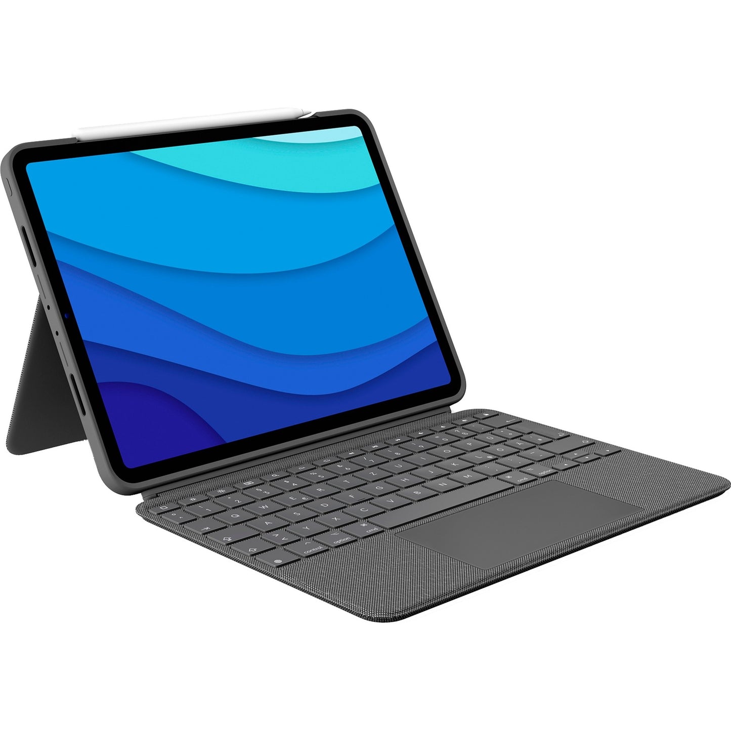 Logitech Combo Touch für iPad Pro 11 Zoll (1./2./3./4. Generation) (grau, DE-Layout, abnehmbares Tastatur-Case)