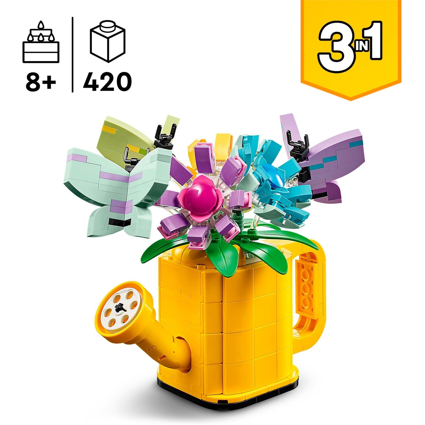 LEGO 31149 Creator 3-in-1 Gießkanne mit Blumen, Konstruktionsspielzeug