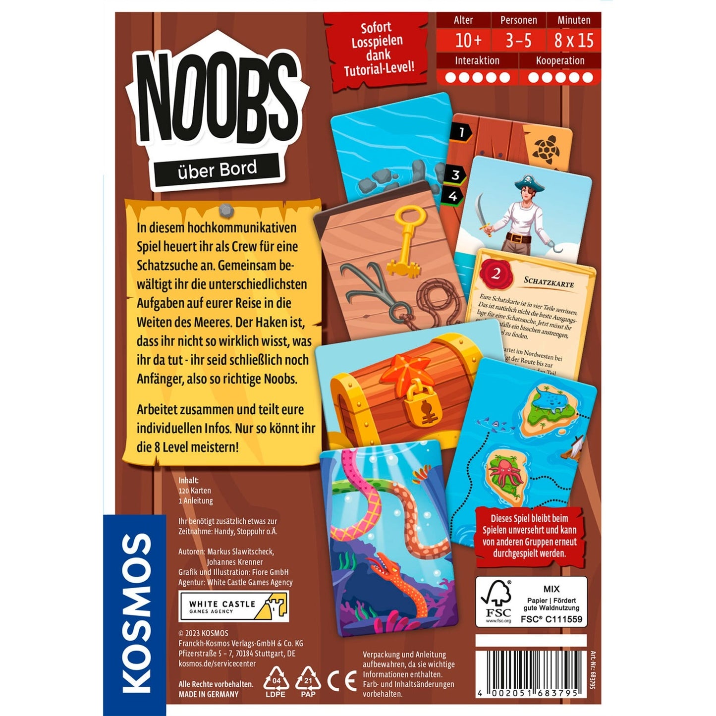 KOSMOS Noobs - Über Bord, Kartenspiel