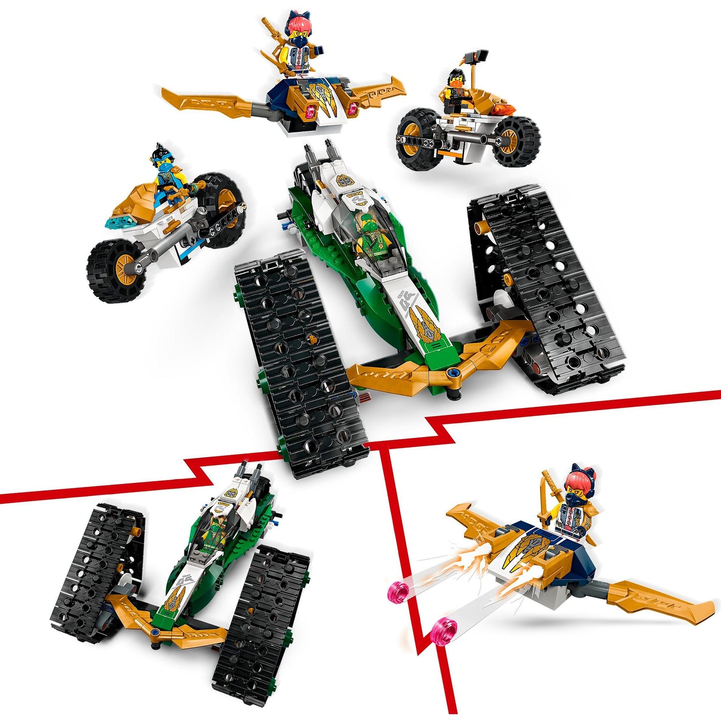 LEGO 71820 Ninjago Kombi-Raupe des Ninja-Teams, Konstruktionsspielzeug