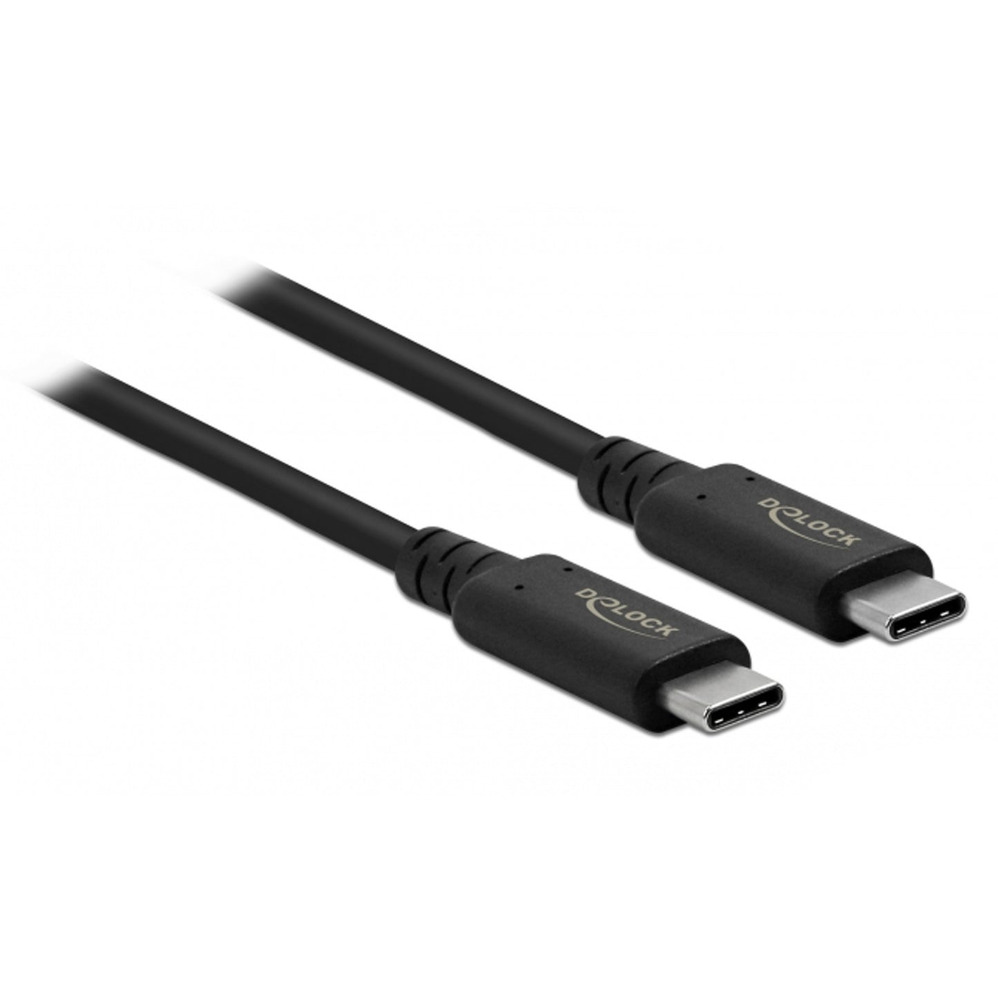 DeLOCK USB4 Gen 2x2 Kabel, USB-C Stecker > USB-C Stecker (schwarz, 2 Meter, PD, Laden mit bis zu 100 Watt)