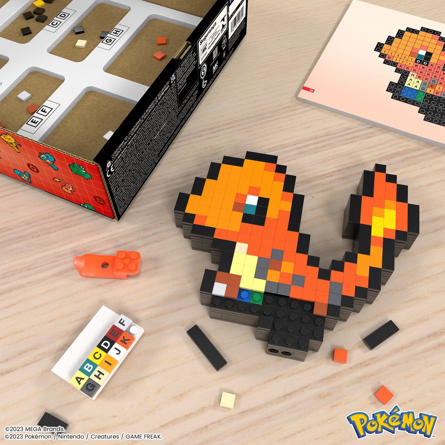 Mattel Pokémon Glumanda Pixel Art, Konstruktionsspielzeug