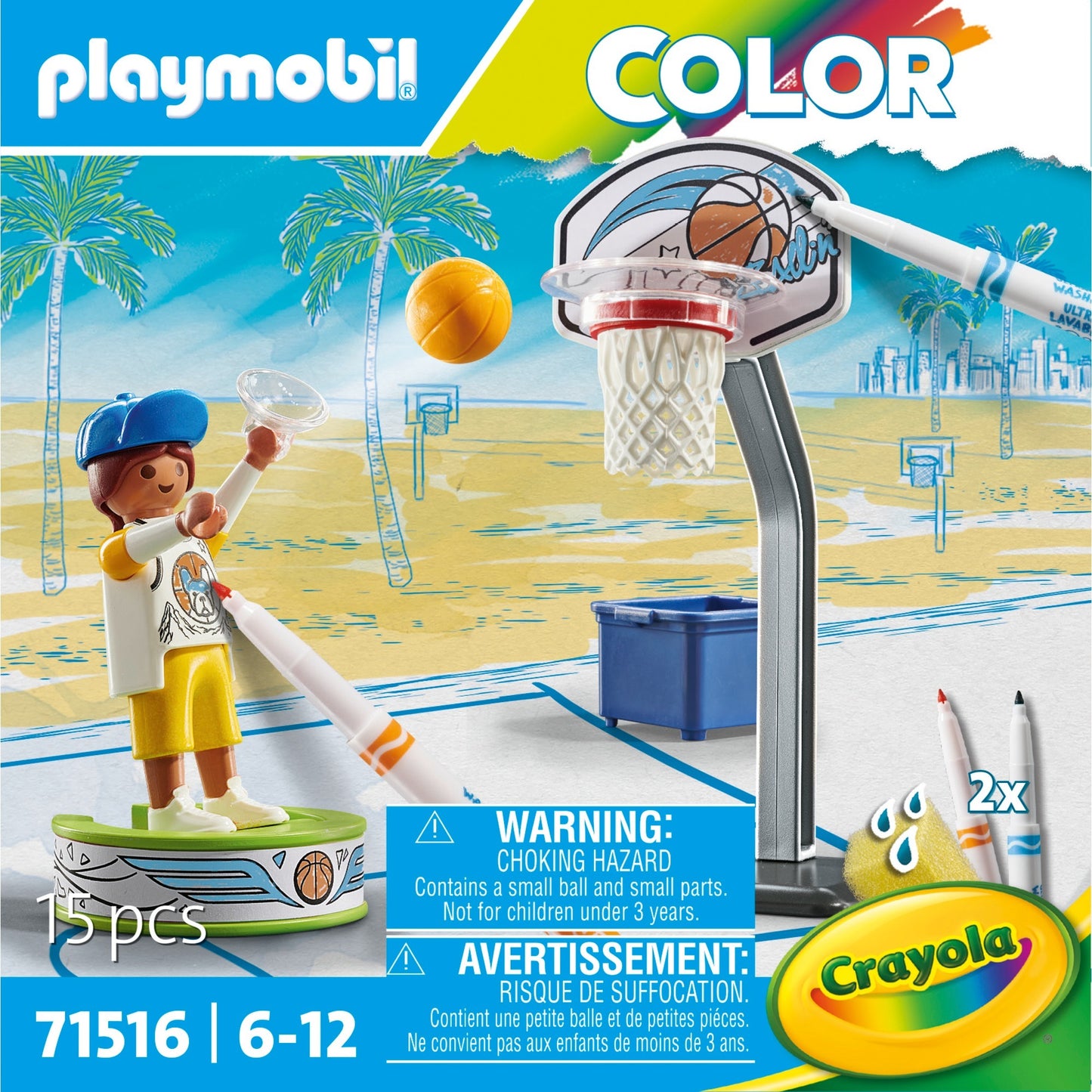 PLAYMOBIL 71516 Color Basketballspieler, Konstruktionsspielzeug