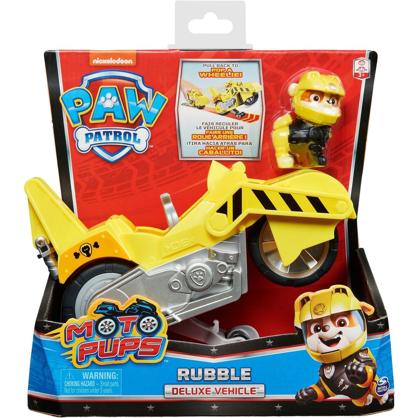 Spinmaster Paw Patrol Moto Pups Rubbles Motorrad (gelb, mit Spielfigur)