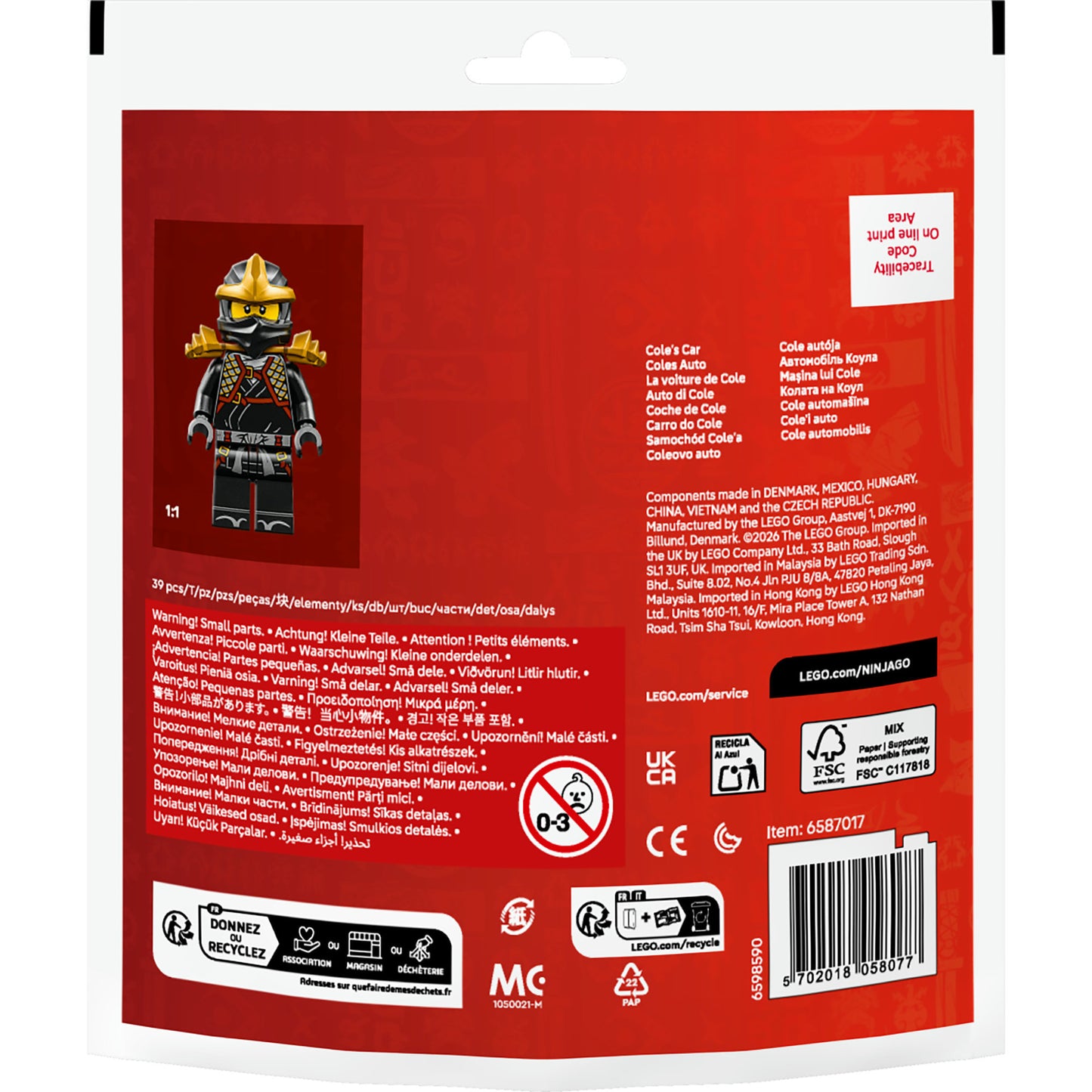30723 Ninjago Ninja Coles Flitzer, Konstruktionsspielzeug