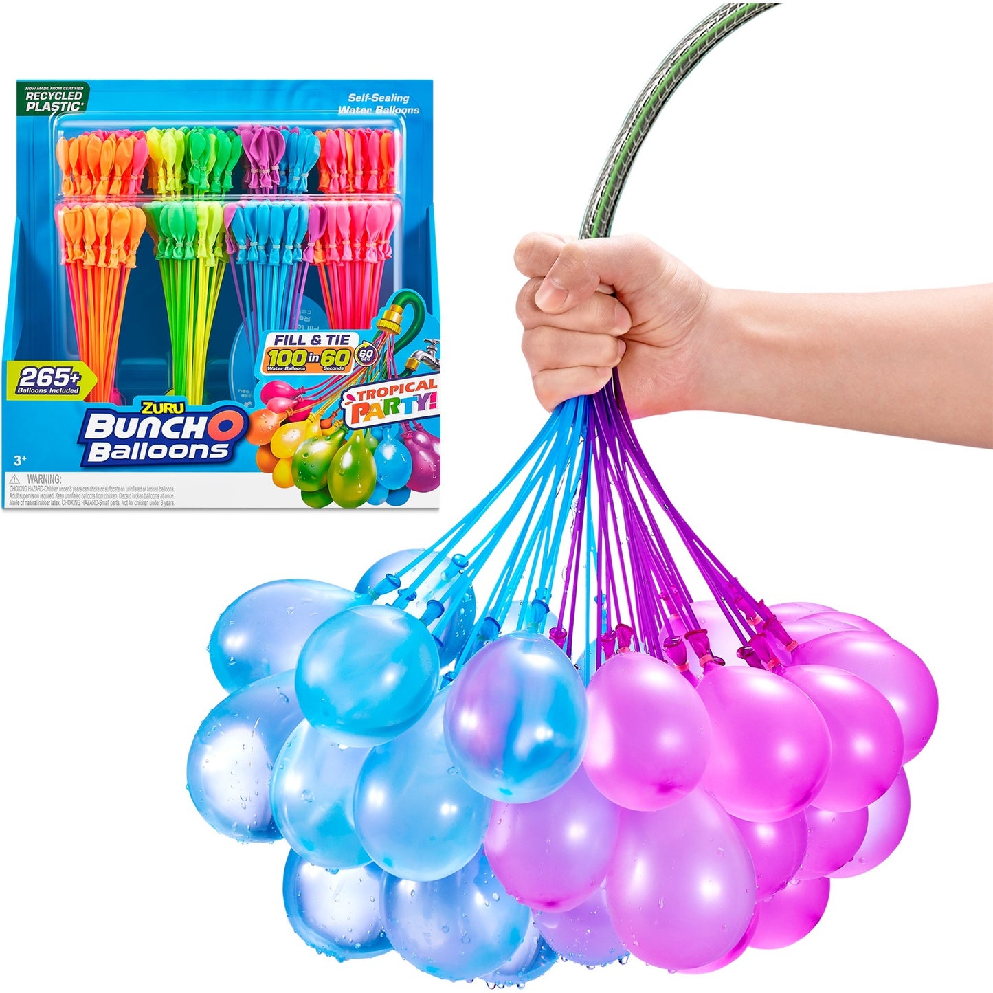 ZURU Bunch O Balloons Tropical Party Wasserballons-Set 280 Stück