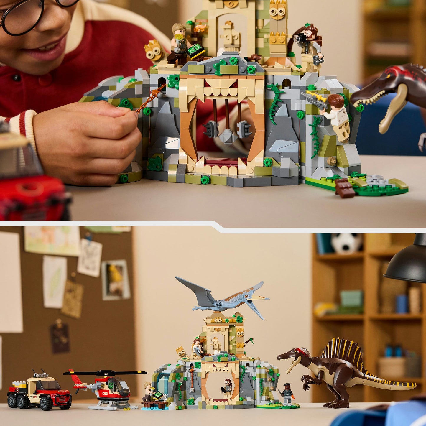 76976 Jurassic World Spinosaurier & Quetzalcoatlus: Hubschrauber-Einsatz, Konstruktionsspielzeug