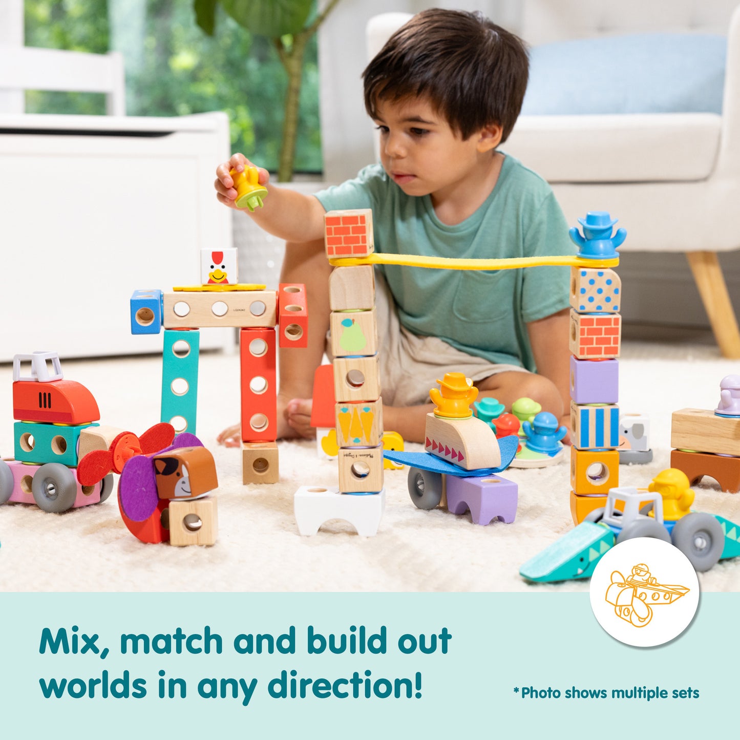 Melissa & Doug - Blockables Safari Spielset, Konstruktionsspielzeug