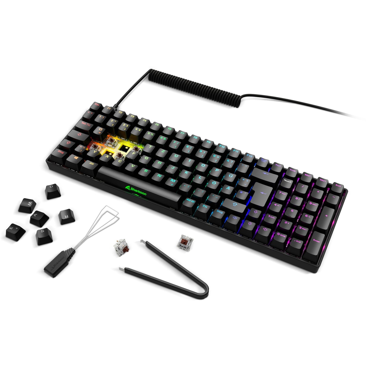 Sharkoon SKILLER SGK50 S2 (schwarz, DE-Layout, Gateron Brown)