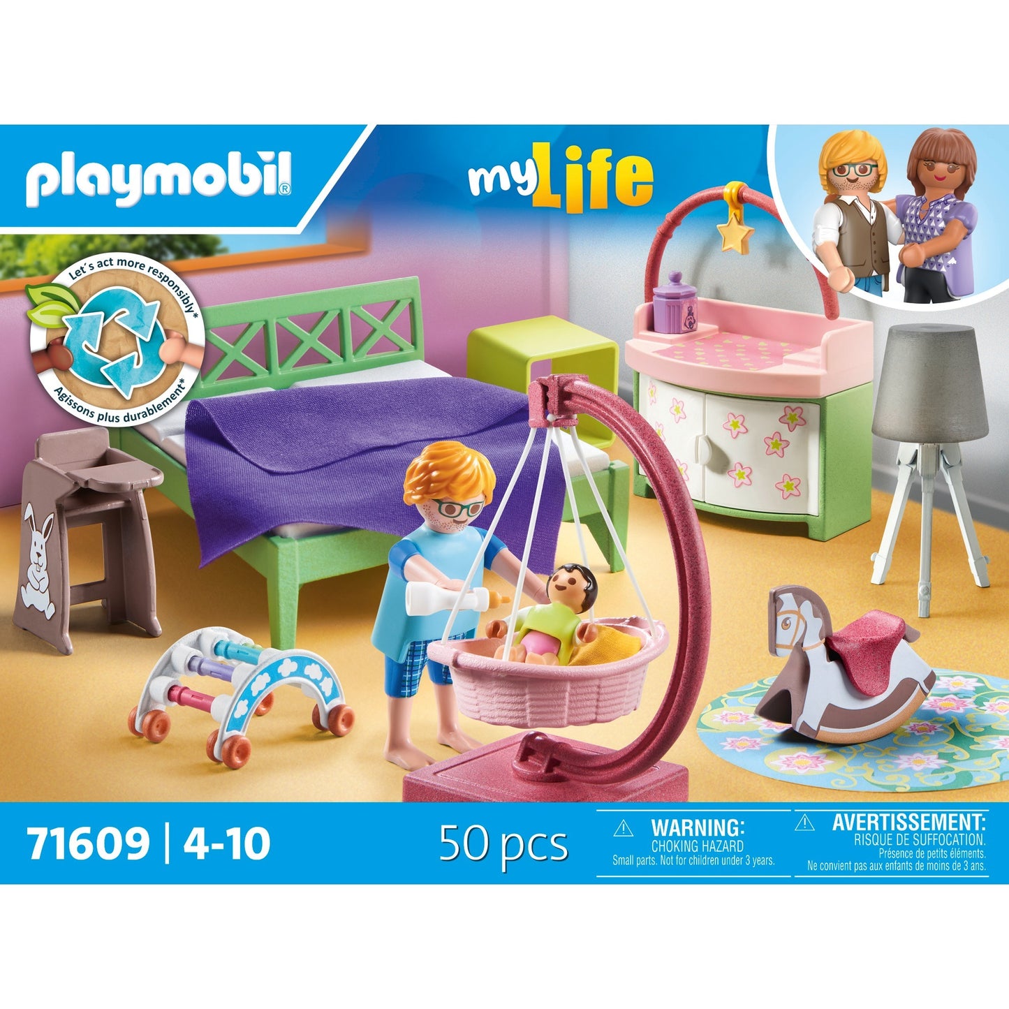 PLAYMOBIL 71609 My Life Schlafzimmer mit Babyspielecke, Konstruktionsspielzeug