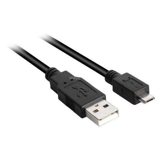 Sharkoon USB 2.0 Kabel, USB-A Stecker > Micro-USB Stecker (schwarz, 3,0 Meter)