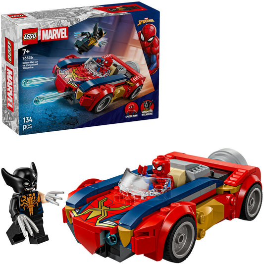76336 Marvel Super Heroes Spider-Man Auto vs. Venomized Wolverine, Konstruktionsspielzeug