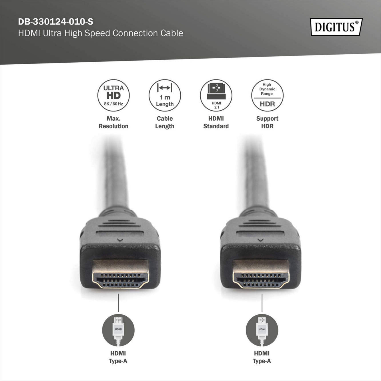 HDMI Ultra High Speed Anschlusskabel, mit Ethernet, UHD 8K