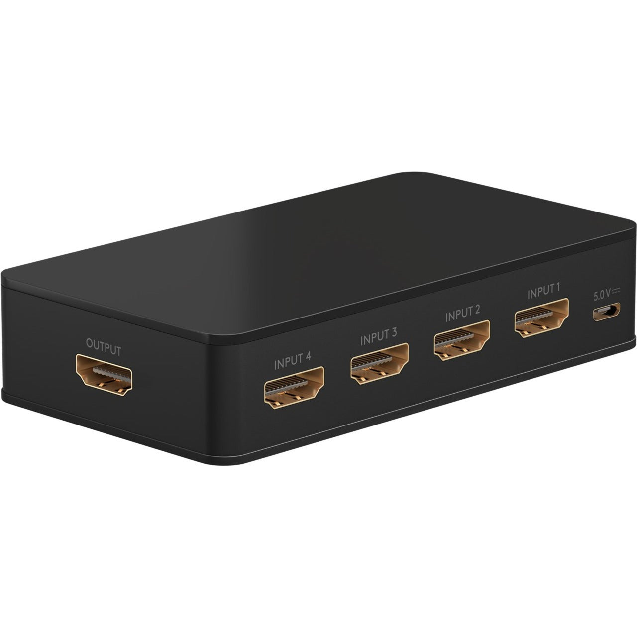 Goobay HDMI-Umschaltbox 4 auf 1 (4K @ 60Hz), HDMI Switch (schwarz, mit Fernbedienung)