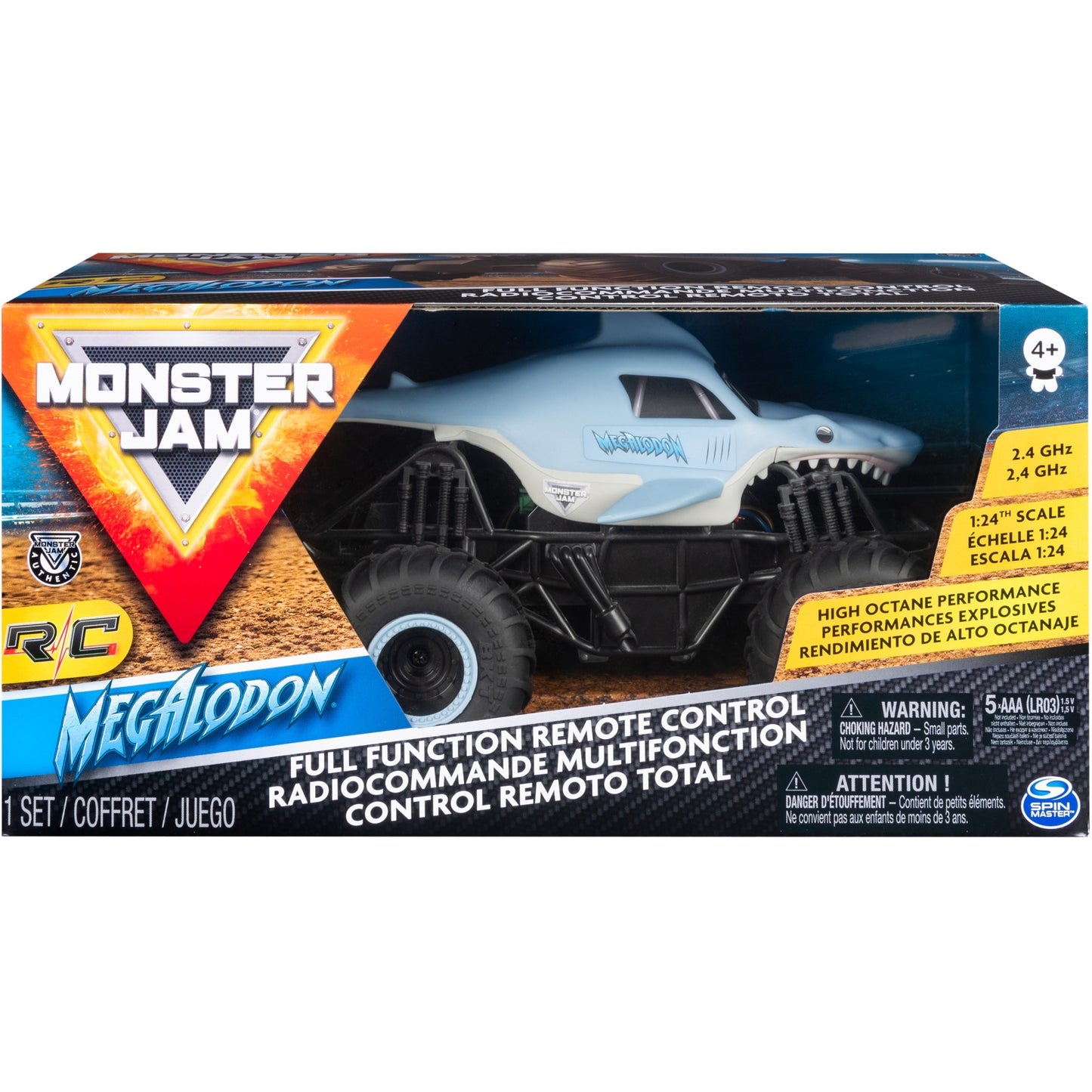 Spinmaster Monster Jam Megalodon (hellblau, 1:24)